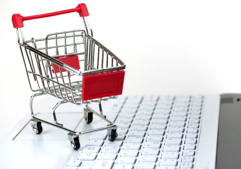 a shopping cart on a laptop