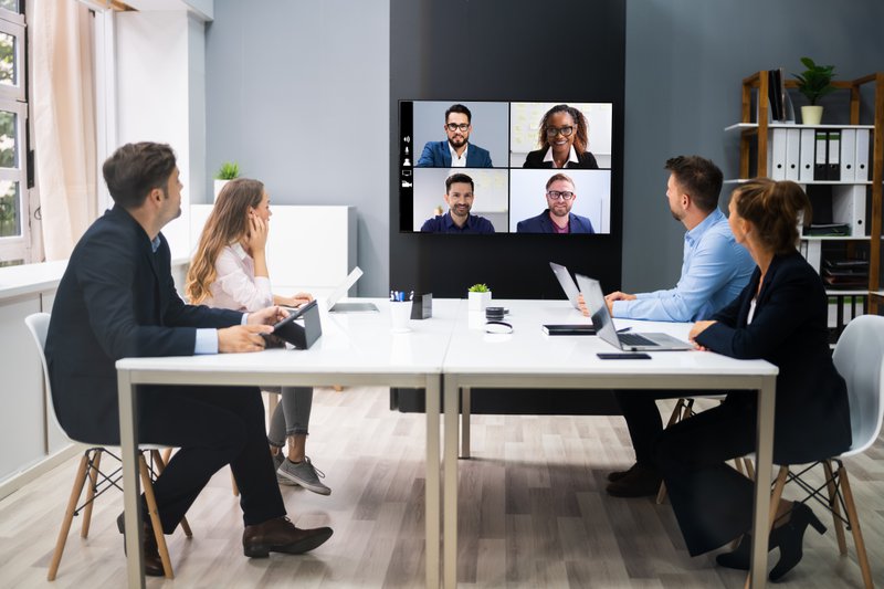 office conference with video call